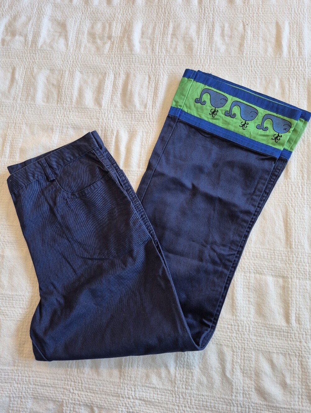 Lilly Pulitzer girls size 10 blue pants with whale embroidery on bottom VGUC